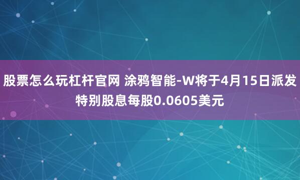 股票怎么玩杠杆官网 涂鸦智能-W将于4月15日派发特别股息每股0.0605美元