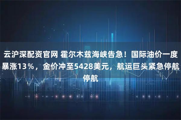 云沪深配资官网 霍尔木兹海峡告急！国际油价一度暴涨13％，金价冲至5428美元，航运巨头紧急停航